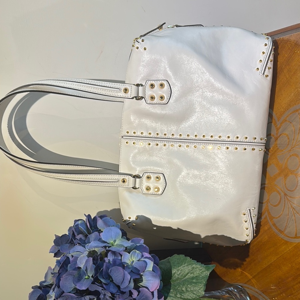 White Studded Tote Bag